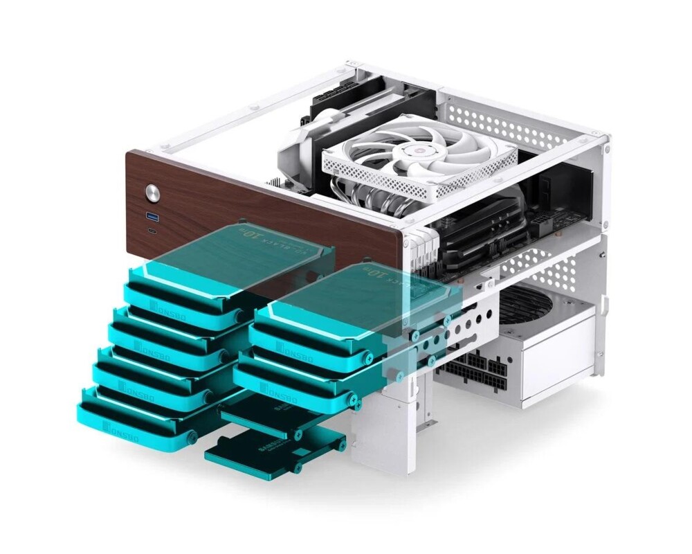 Кутия Jonsbo N4 NAS, m-ATX, Бяла 5