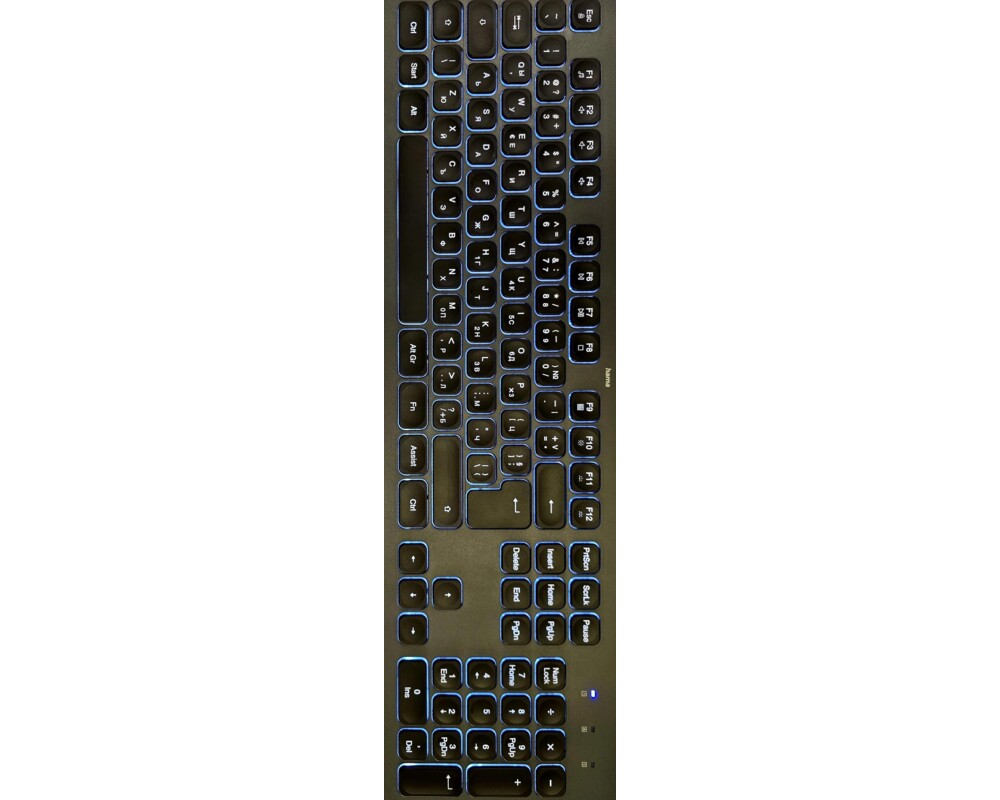 Клавиатура HAMA Жична Клавиатура "CK-400", USB, светеща, пълен размер, черна 5