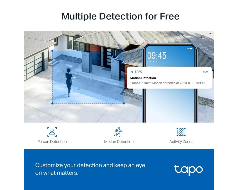 Цифрова IP камера  охранителна WiFi  TP-Link Tapo C510W - 2K Pan/Tilt 5