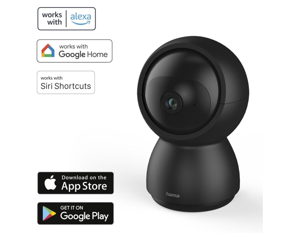 Цифрова IP камера HAMA WiFi  1080p, за закрити помещения, въртяща се, сензор за движение, черна 11