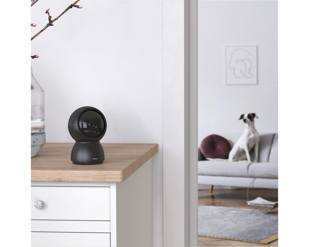 Цифрова IP камера HAMA WiFi  1080p, за закрити помещения, въртяща се, сензор за движение, черна 6
