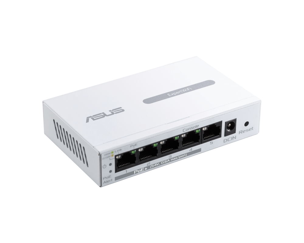 Switch (Комутатор) ASUS EBP15 5-Port GbE smart managed PoE+ switch 4 PoE+ ports 60W Supports PoE priority setting 2