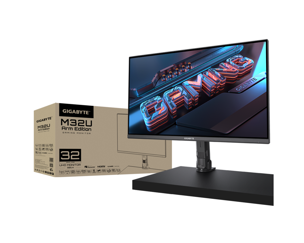Монитор Gigabyte M32U Arm Edition, 32"-inch SS IPS UHD(3840x2160), 144Hz , 1ms 8
