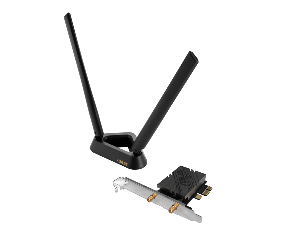Мрежова карта ASUS PCE-BE92BT WiFi 7 PCI-E Adapter with 2 external antennas and magnetized base 2