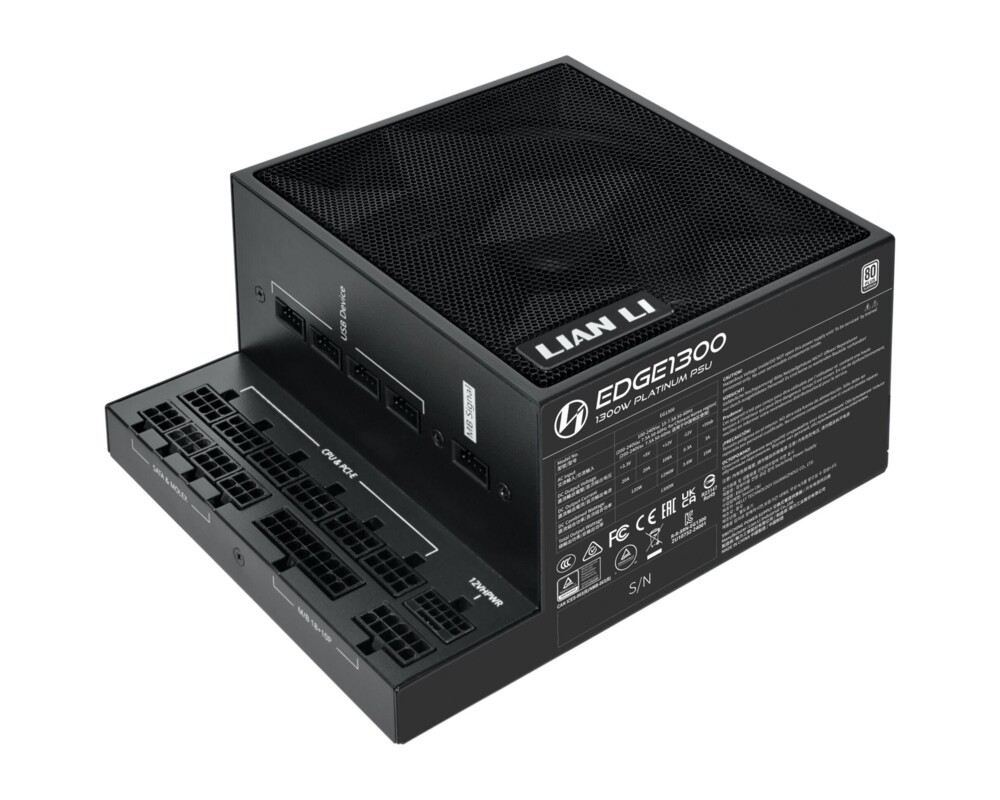 Захранване Lian Li EDGE EG1300 Black 1300W 80+ Platinum PCIe 5.1, ATX 3.1 3