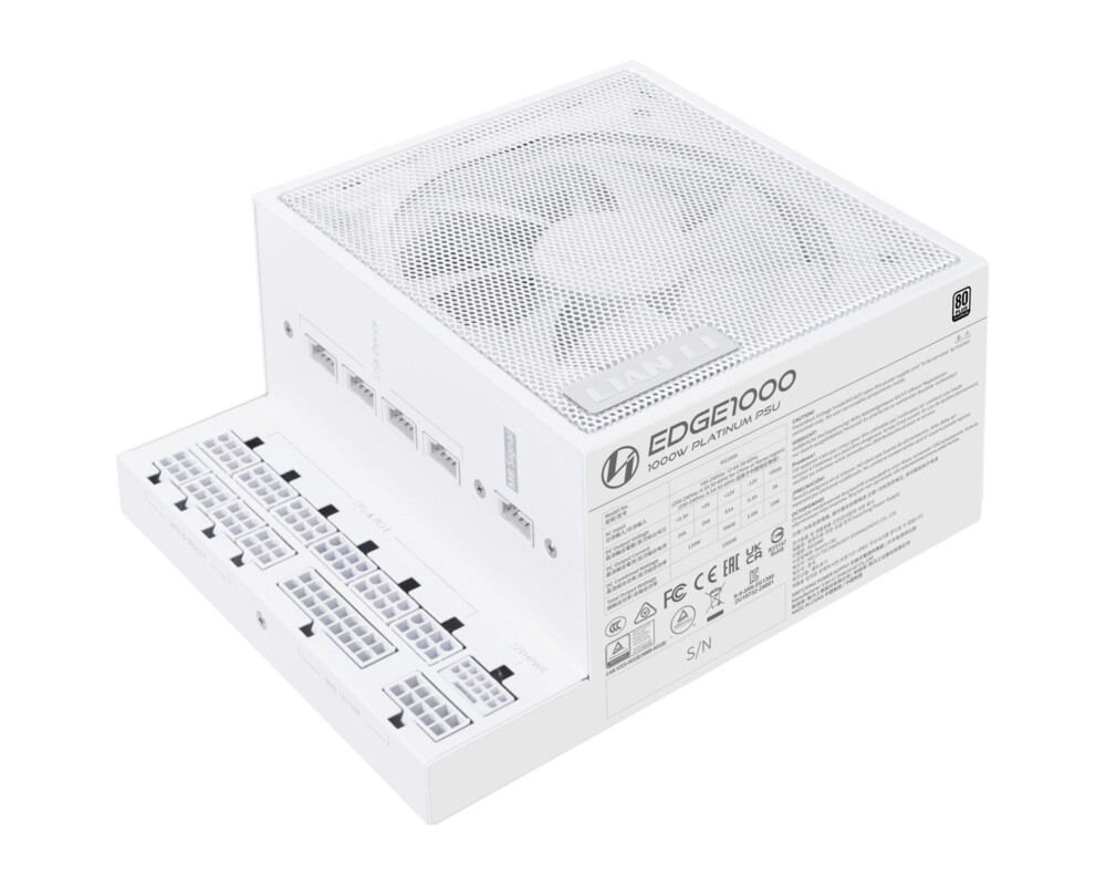 Захранване Lian Li EDGE EG1000 White 1000W 80+ Platinum PCIe 5.1, ATX 3.1 3