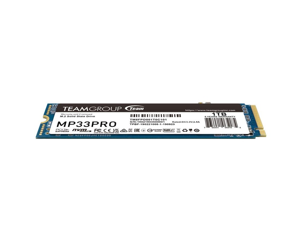 SSD SSD Team Group MP33 PRO, M.2 2280 NVMe, 1TB, PCIe Gen3x4 2