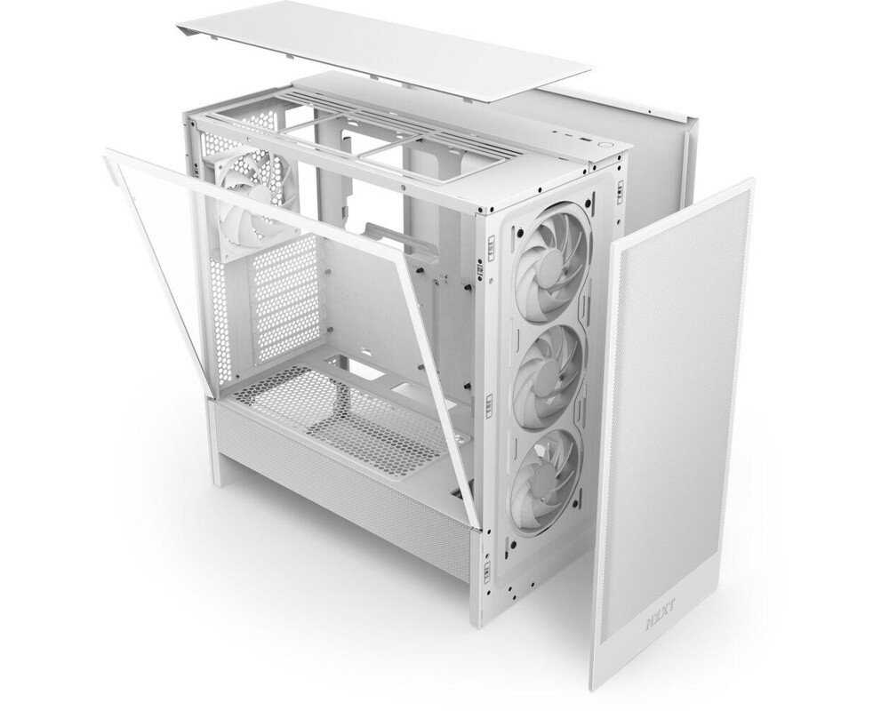 Кутия NZXT H5 Flow RGB 2024 White, Mid-Tower 10