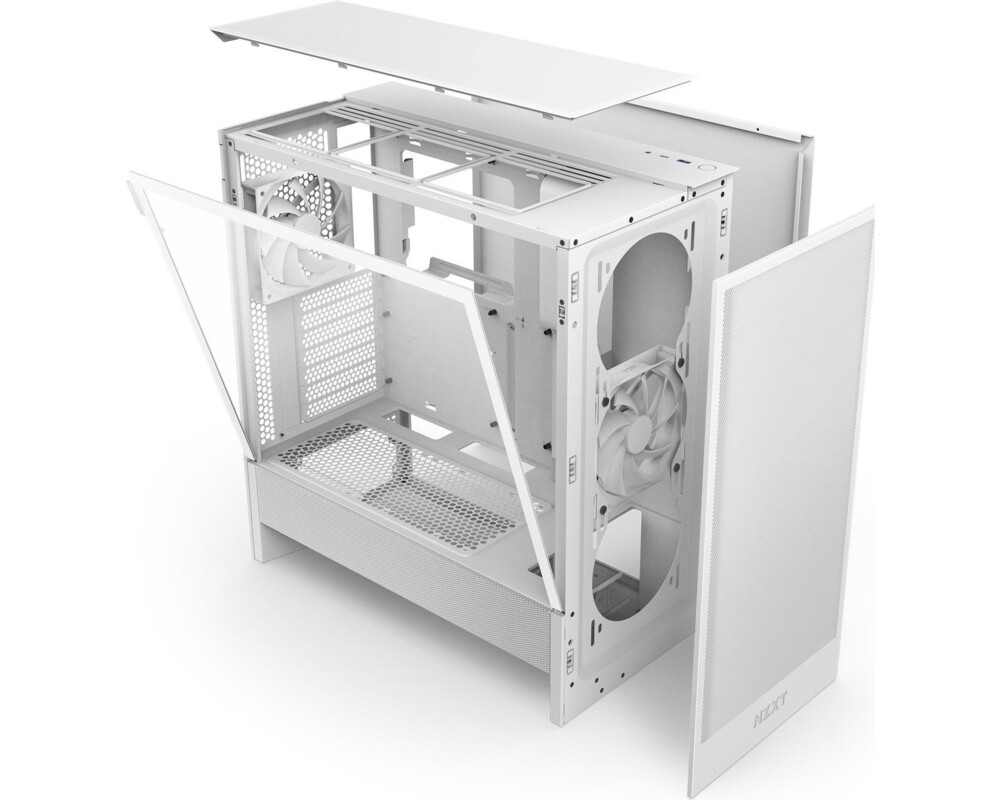 Кутия NZXT H5 Flow RGB 2024 White, Mid-Tower 9