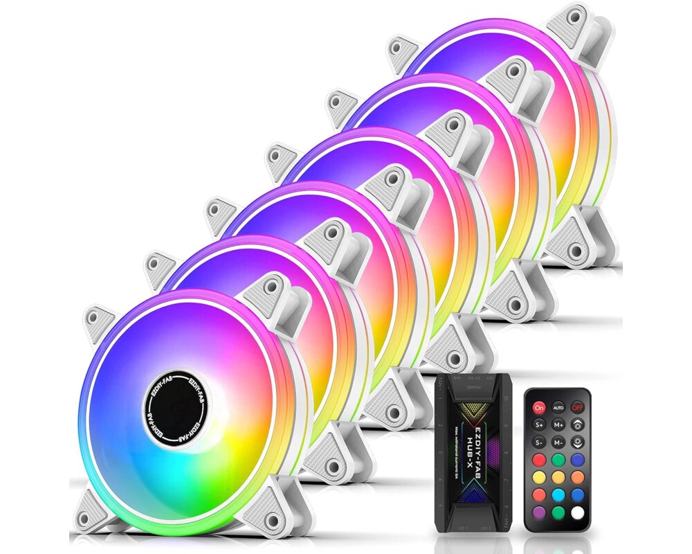 Вентилатор Комплект вентилатори EZDIY-FAB Moonlight White RGB PWM 120mm - 3 Pack 4
