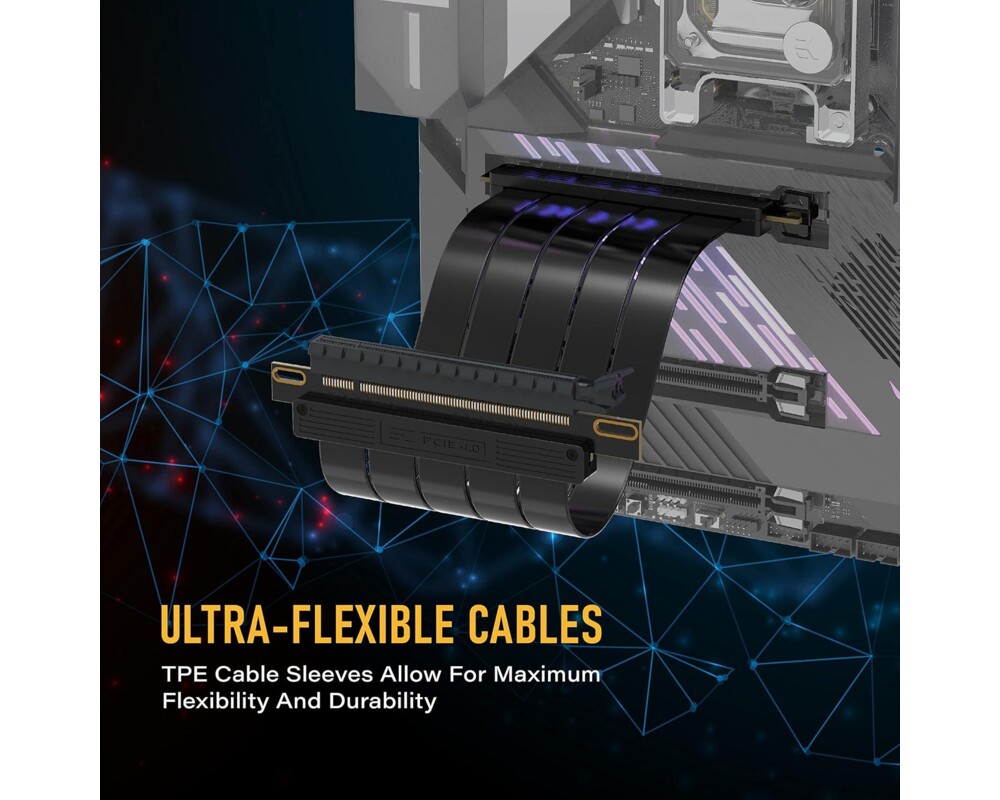 Кабел EZDIY-FAB Riser Cable Straight Connector 300mm PCI-E x16 4.0 2