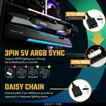 Контролер Държач за графична карта EZDIY-FAB ARGB - Черен 2