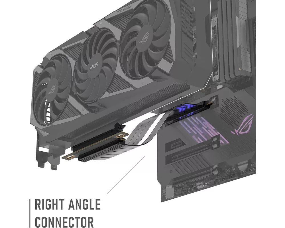 Кабел EZDIY-FAB Riser Cable Right Angle 200mm PCI-E x16 4.0 3