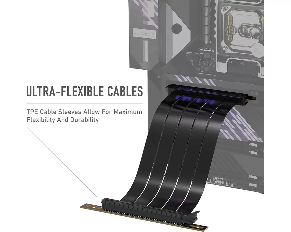 Кабел EZDIY-FAB Riser Cable Right Angle 200mm PCI-E x16 4.0 2