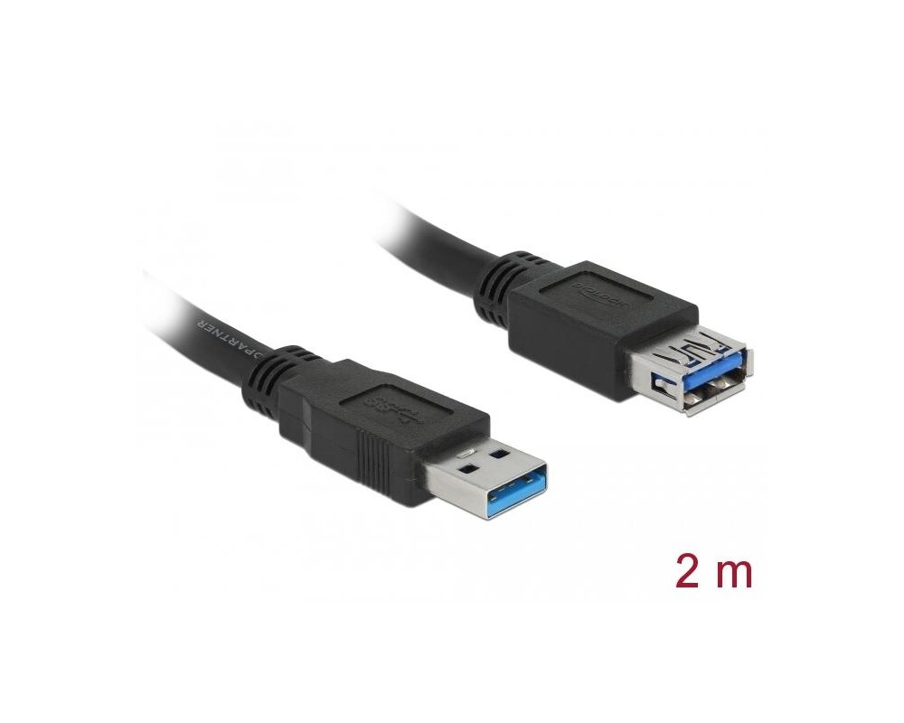 Адаптери Delock Кабел удължителен екраниран USB 3.0 Type-A мъжко > USB 3.0 Type-A женско 2.0 m black 2