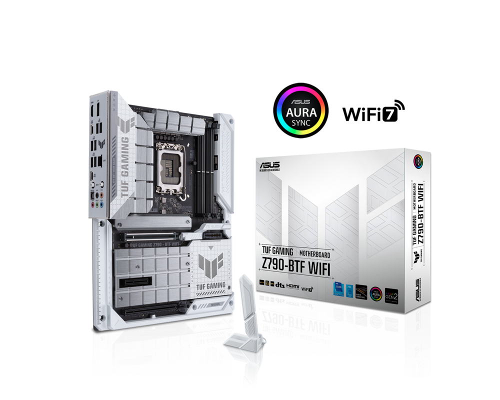 Дънна платка и Видео карта ASUS TUF GAMING Z790-BTF WIFI DDR5 + ASUS TUF RTX 4070 TI SUPER BTF 16GB GDDR6X 13