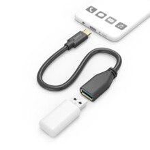  HAMA Адаптер OTG USB-C мъжко - USB-A женско, 0.15m, черен 799268 HAMA-201605 на топ цена - PIC.bg