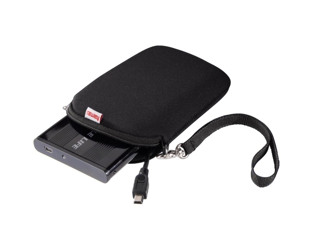 Аксесоар за съхранение Калъф за твърд диск HAMA Neoprene 95505, 2.5", Черен, Неопренов 2