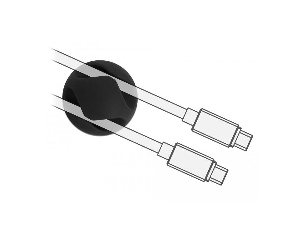 Кабел Органайзер за кабели Delock, Самозалепващ, 10 бр. в опаковка, Черен 2