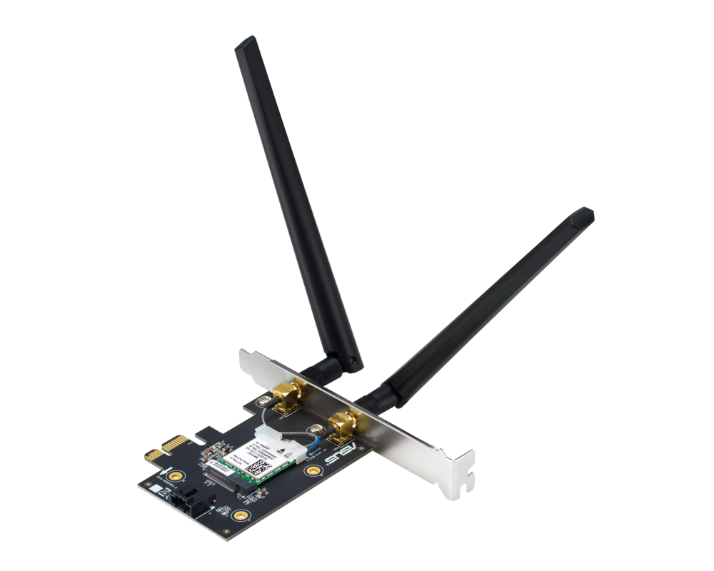 Мрежова карта адаптер ASUS PCE-BE6500 WiFi 7 PCI-e две външни антени и Bluetooth 5.4 4