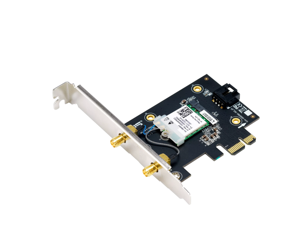 Мрежова карта адаптер ASUS PCE-BE6500 WiFi 7 PCI-e две външни антени и Bluetooth 5.4 5