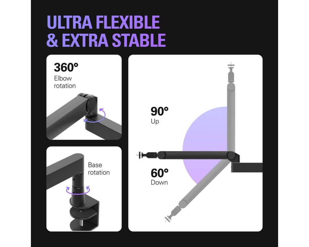 Геймърски аксесоари Стойка за микрофон Elgato Wave Mic Arm Pro - Черно 3