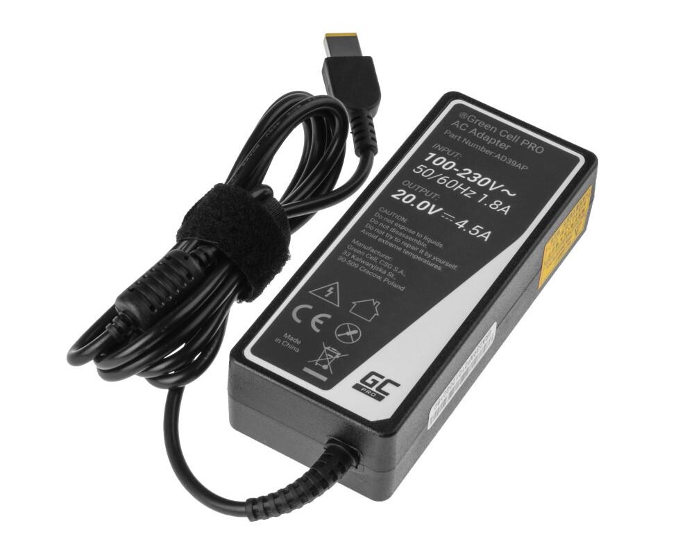 Зарядно Захранване за лаптоп GREEN CELL, PRO Charger / AC Adapter 20V 4.5A 90W for Lenovo G500 G500s G510 Z51-70 IdeaPad Z510 Z710 ThinkPad T440s T460p T470p 2