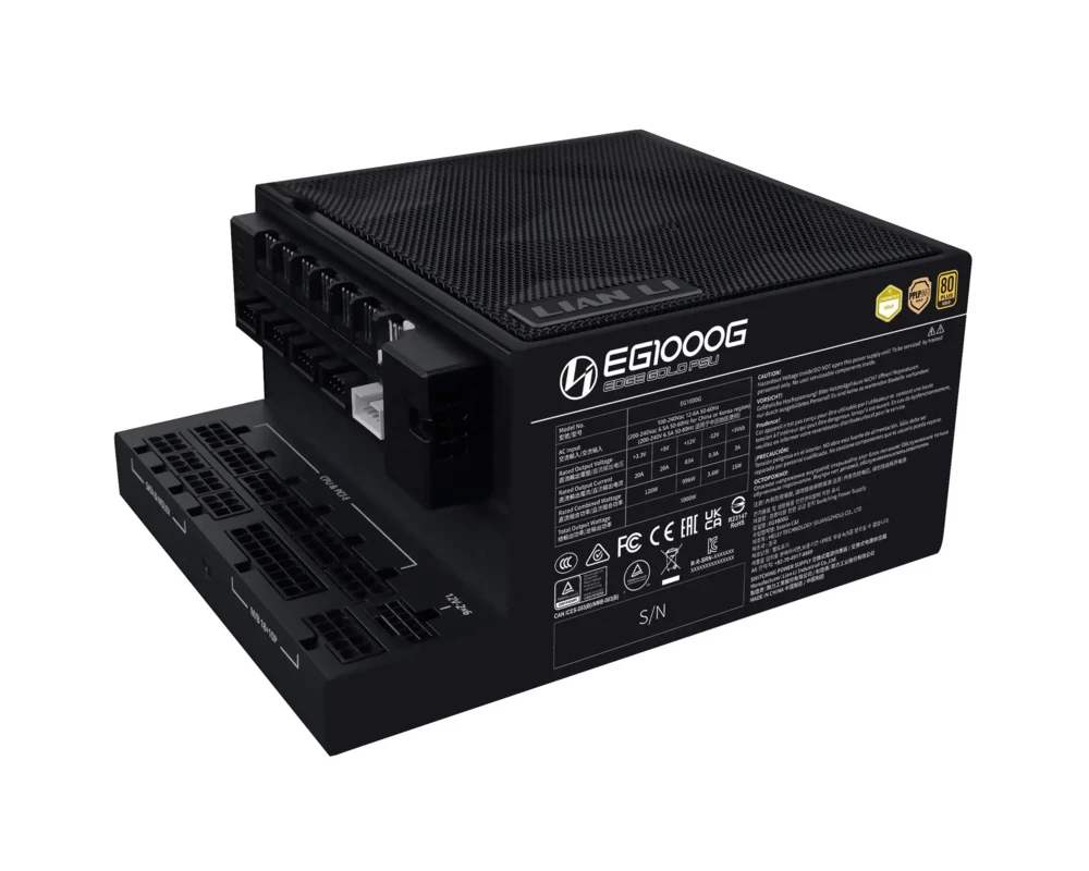 Захранване Lian Li EDGE 1000W 80+ Gold PCIe 5.1, ATX 3.1 - Черно 5