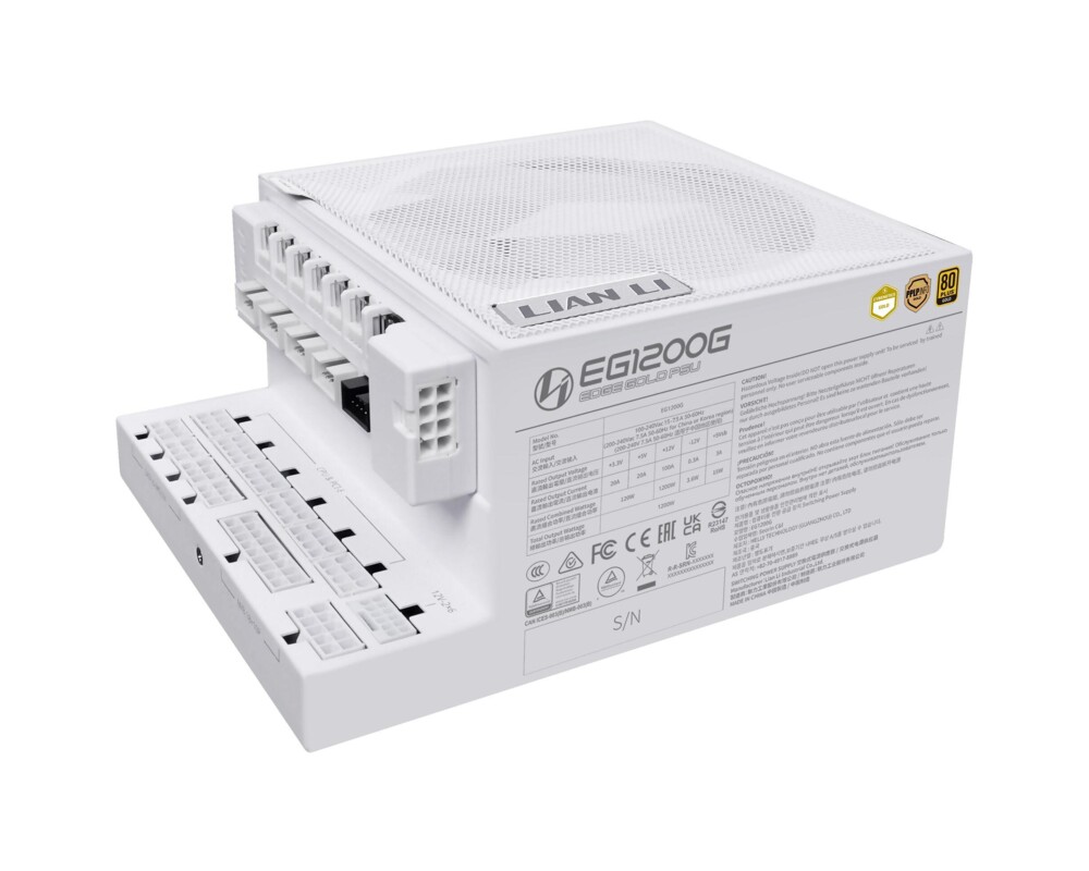Захранване Lian Li EDGE 1200W 80+ Gold PCIe 5.1, ATX 3.1 - Бяло 6