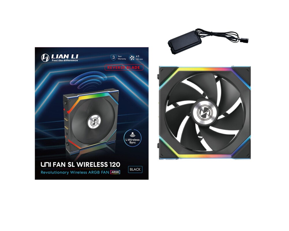 Вентилатор Lian Li UNI FAN SL Wireless ARGB PWM Reverse Blade - 120 mm Черен 7