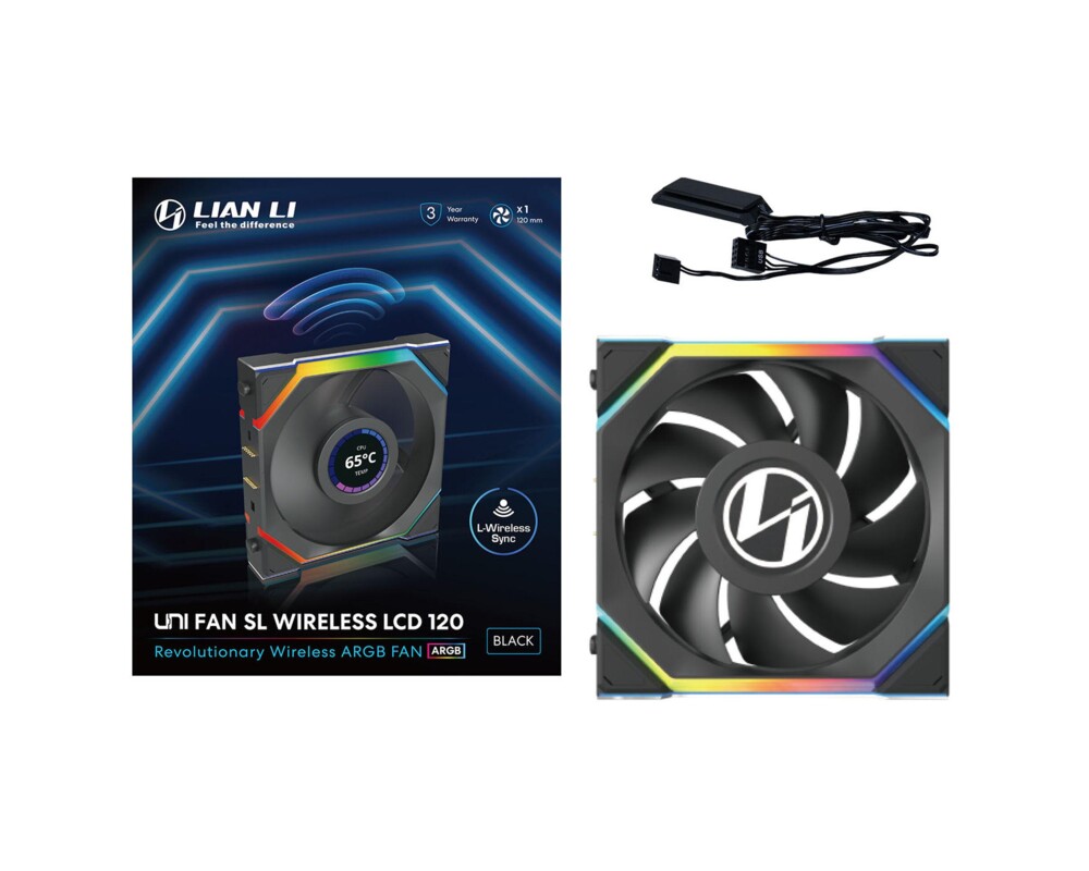 Вентилатор Lian Li UNI FAN SL Wireless LCD ARGB PWM - 120 mm Черен 7