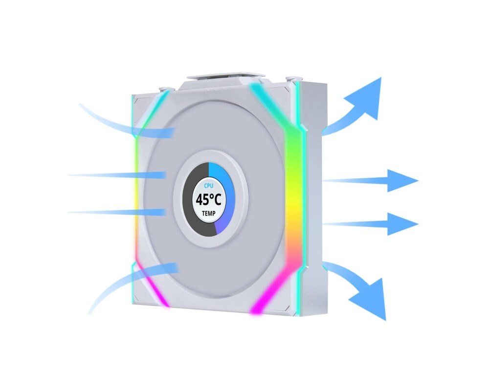 Вентилатор Lian Li UNI FAN SL Wireless LCD ARGB PWM - 120 mm Бял 2
