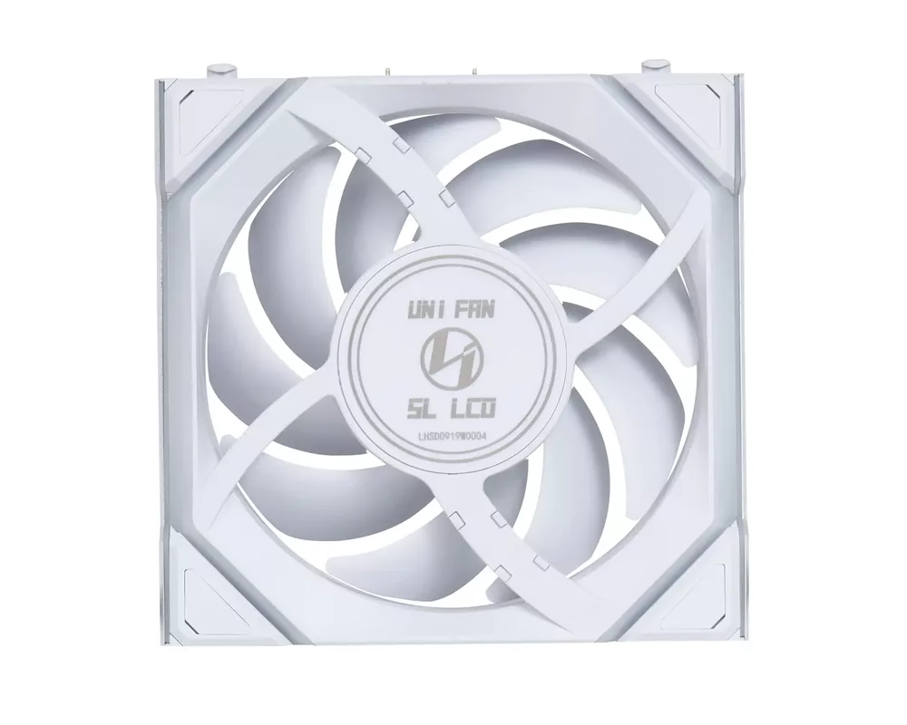 Вентилатор и 3бр Lian Li UNI FAN SL Wireless LCD Reverse Blade ARGB PWM - 120 mm Бели 7