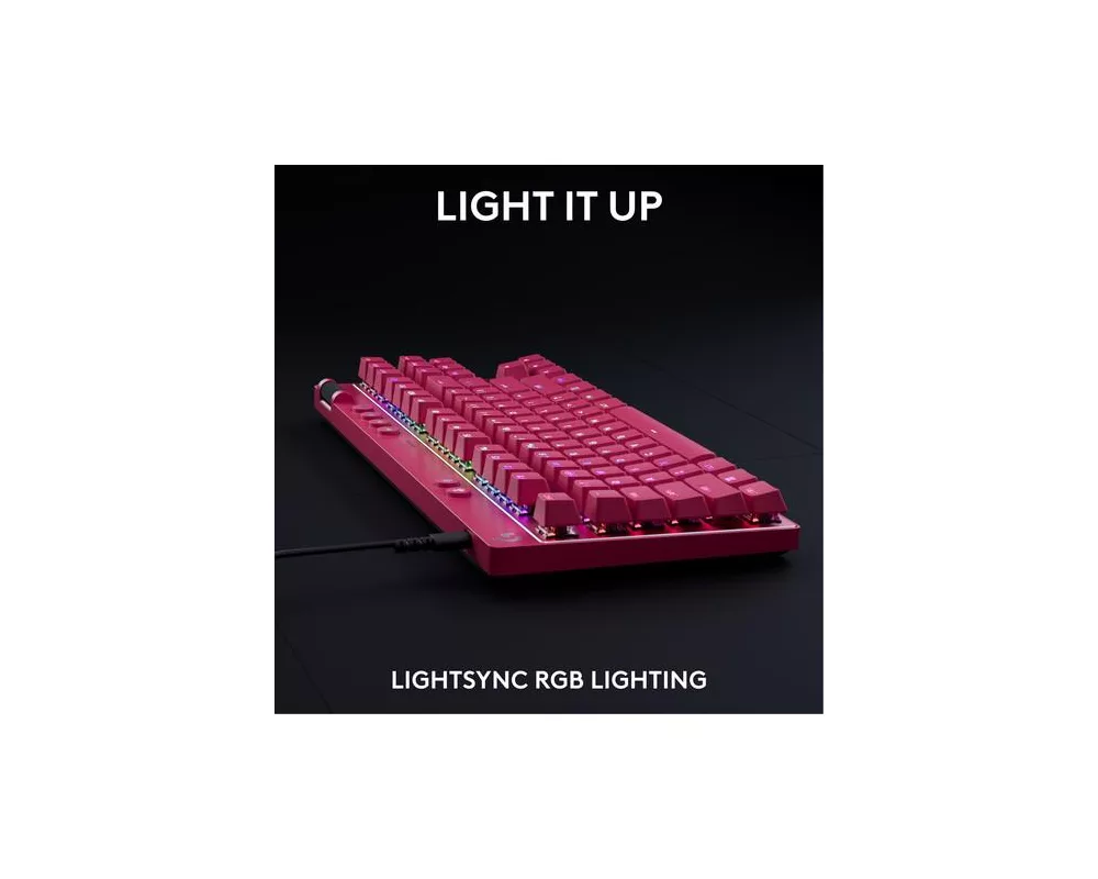 Клавиатура Геймърска механична клавиатура Logitech G Pro X RAPID TKL Magenta - Tactile Switch 6
