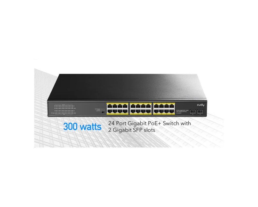 Switch (Комутатор) Суич Cudy GS1028PS2, 24 портов, 10/100/1000, 24× GbE with 802.3at/af PoE, 2× Uplink SFP, Default/VLAN/Extend Modes , за 19" rack 2