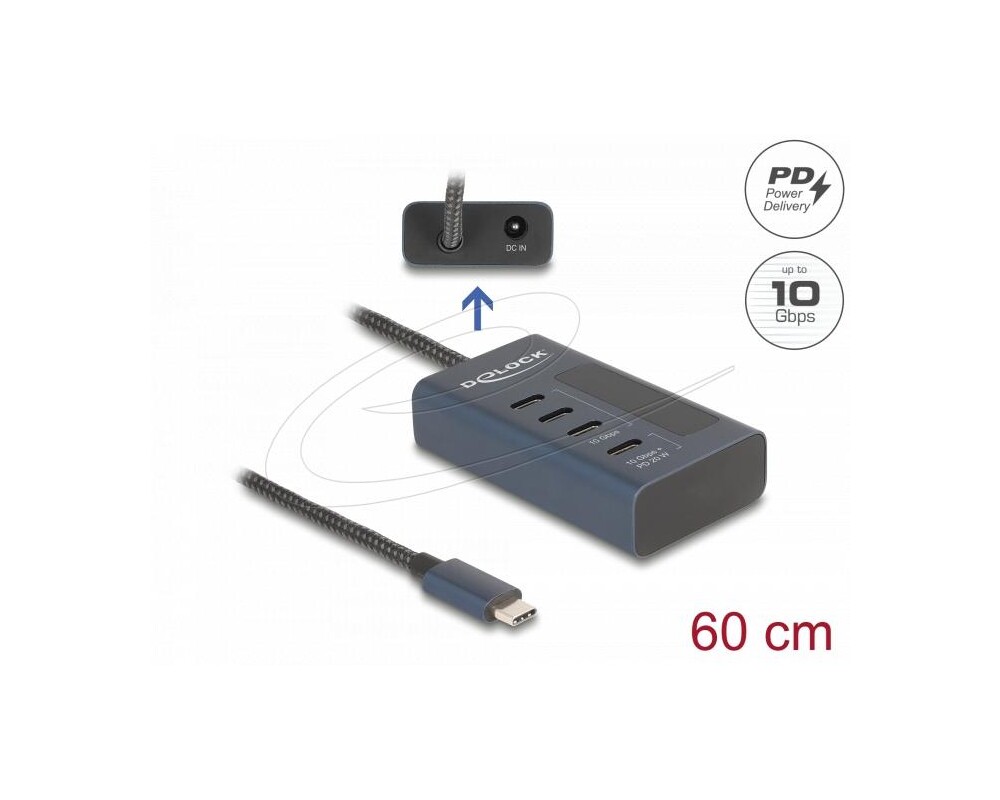 USB хъб Delock USB Хъб, 4 x USB Type-C, 10 Gbps 2