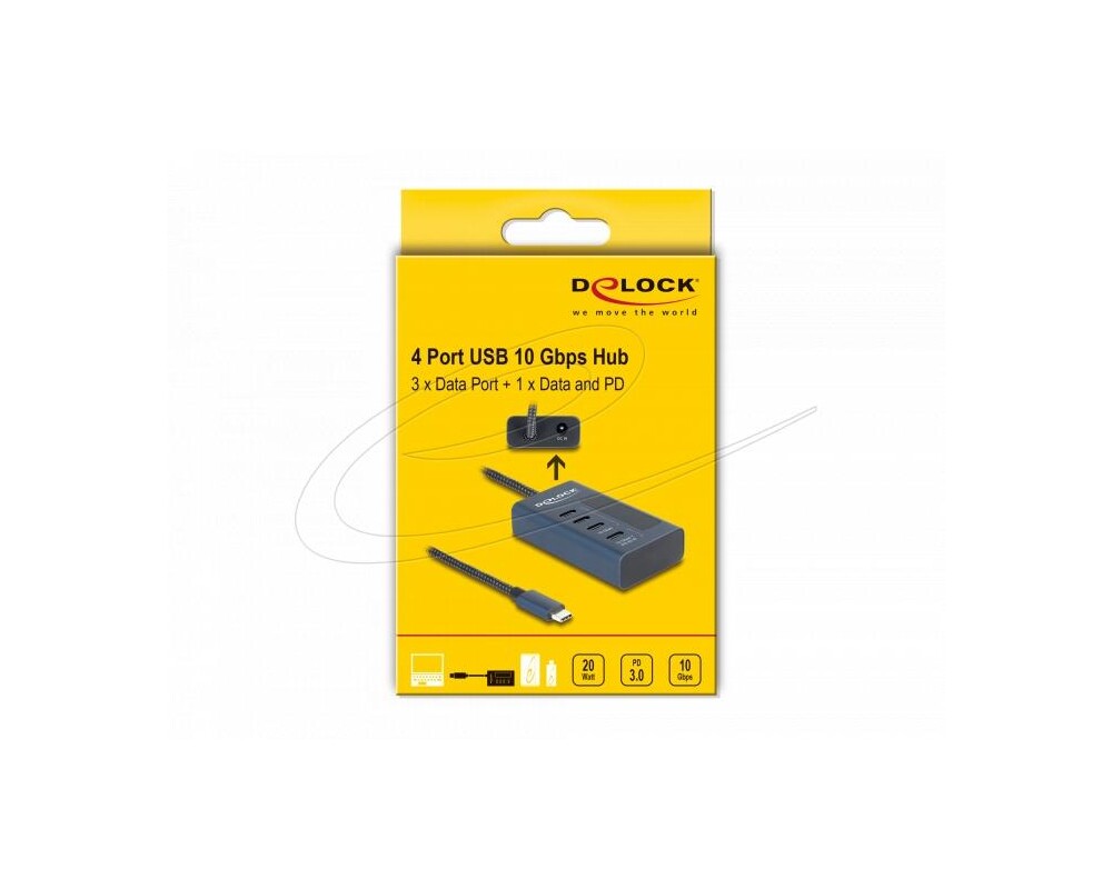 USB хъб Delock USB Хъб, 4 x USB Type-C, 10 Gbps 5