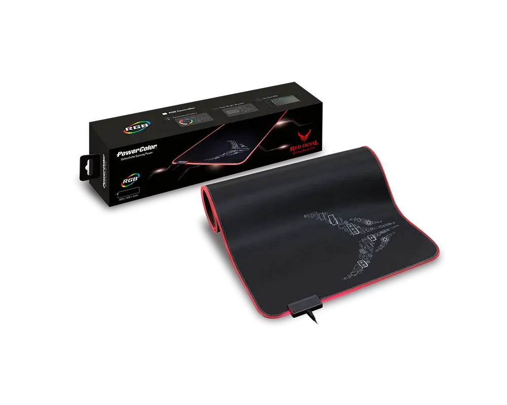 Пад за мишка Подложка за мишка PowerColor Red Devil RGB - XL 3