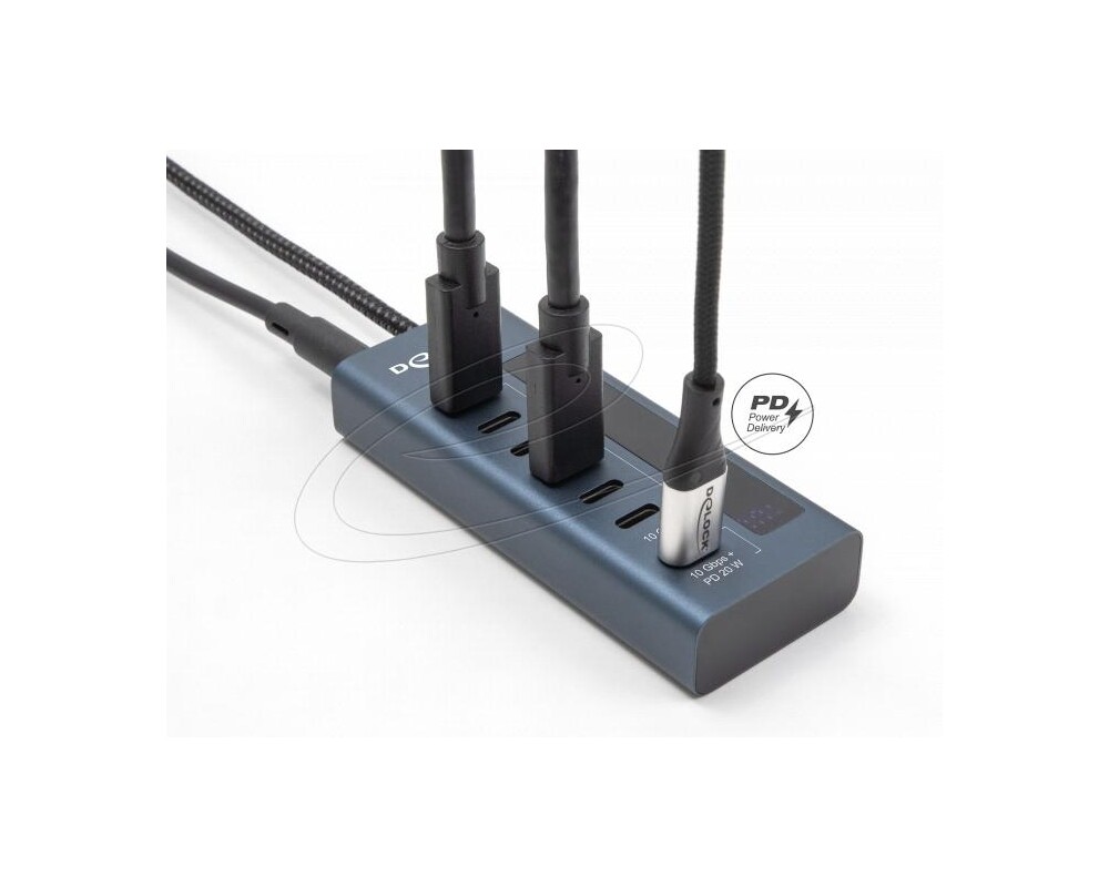 USB хъб Delock USB Хъб, 7 порта, 10 Gbps, 6 x Data USB-C, 1 x PD 20W 4