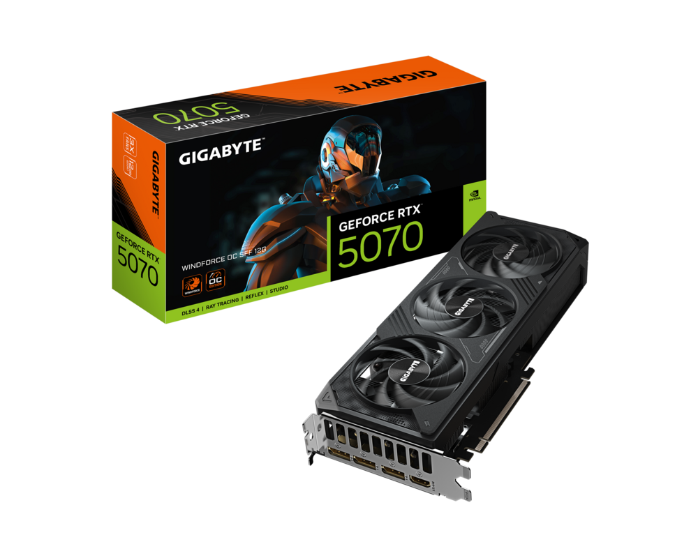 Видеокарта GIGABYTE RTX 5070 WINDFORCE OC SFF 12GB GDDR7 9
