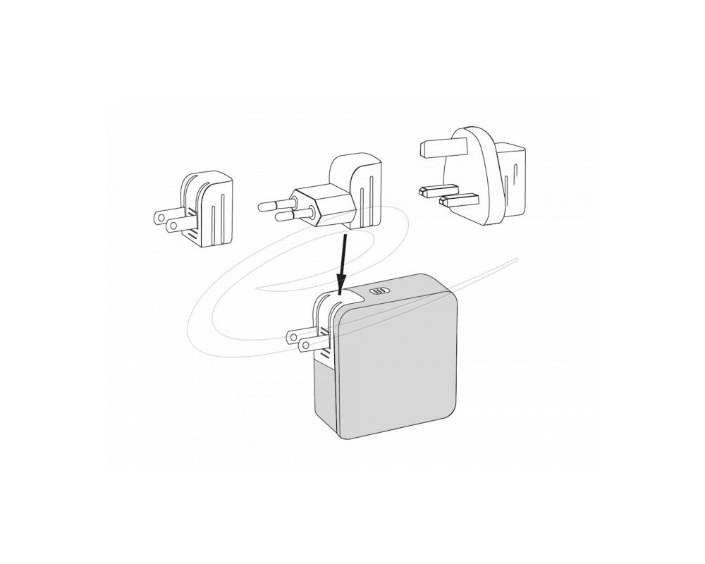 Зарядно Delock  GaN, 2 x USB-C, PD 65 W, адаптер за EU / US / UK 4