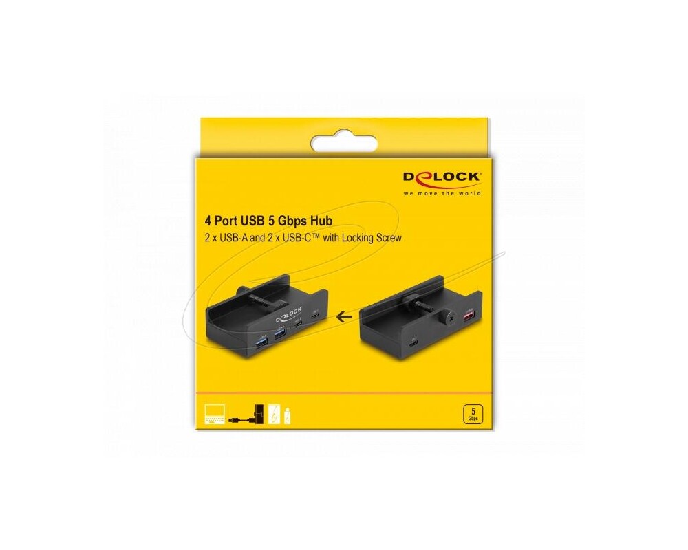 USB хъб Delock USB Хъб, 4 порта, 5 Gbps, 2 x USB-A, 2 x USB-C 5