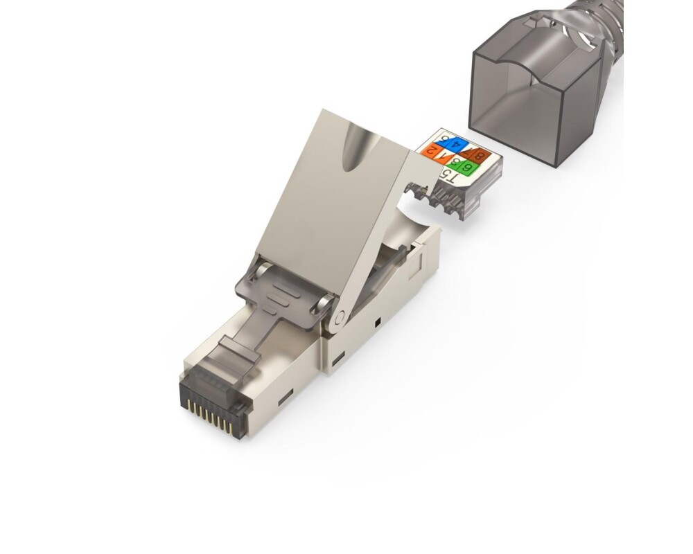 Мрежов кабел HAMA Комплект мрежови конектори, CAT 6a, 10 Gbit/s, екраниран, инсталиране без инструменти, 5 бр 4