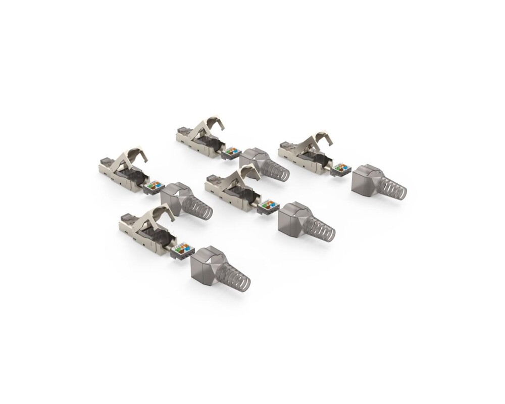 Мрежов кабел HAMA Комплект мрежови конектори, CAT 6a, 10 Gbit/s, екраниран, инсталиране без инструменти, 5 бр 2