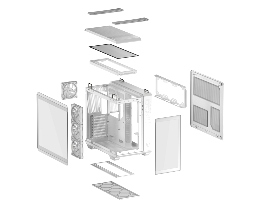 Кутия ASUS TUF Gaming GT502 Horizon ARGB White Edition 14