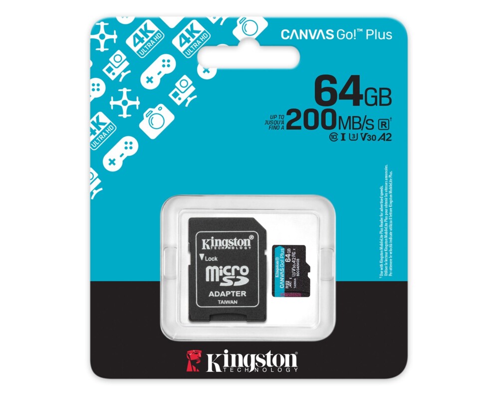 Флаш карта KINGSTON 64GB microSDXC Canvas Go Plus Gen4 200MB 2