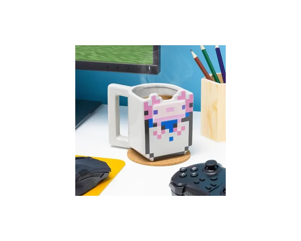 Аксесоар Чаша Paladone Minecraft - Bucket of Axolotl shaped Mug (400ml), PP11368MCF 4