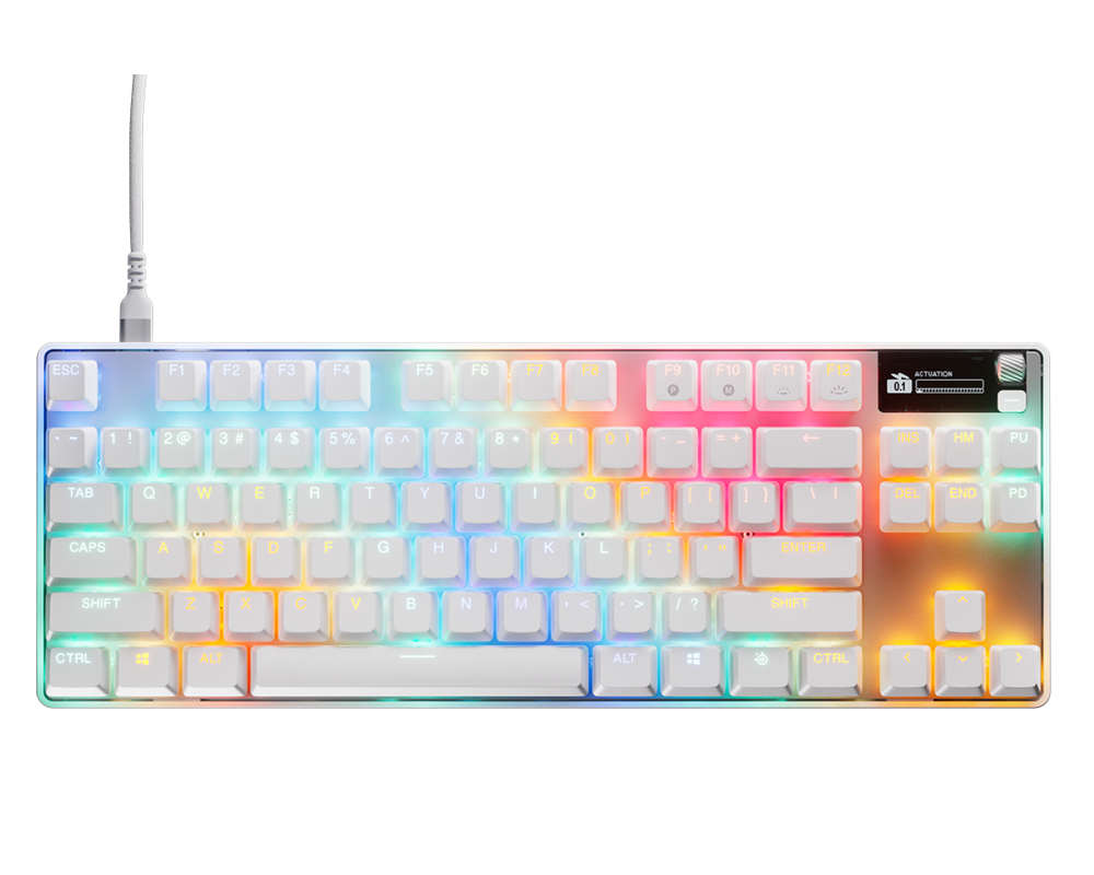 Клавиатура Механична Геймърскa клавиатура Steelseries Apex Pro TKL Gen3 White - US Layout 2