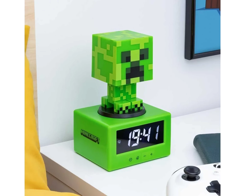 Аксесоар Часовник с аларма Paladone: Minecraft - Creeper Icon Alarm Clock, PP11369MCFV3 3