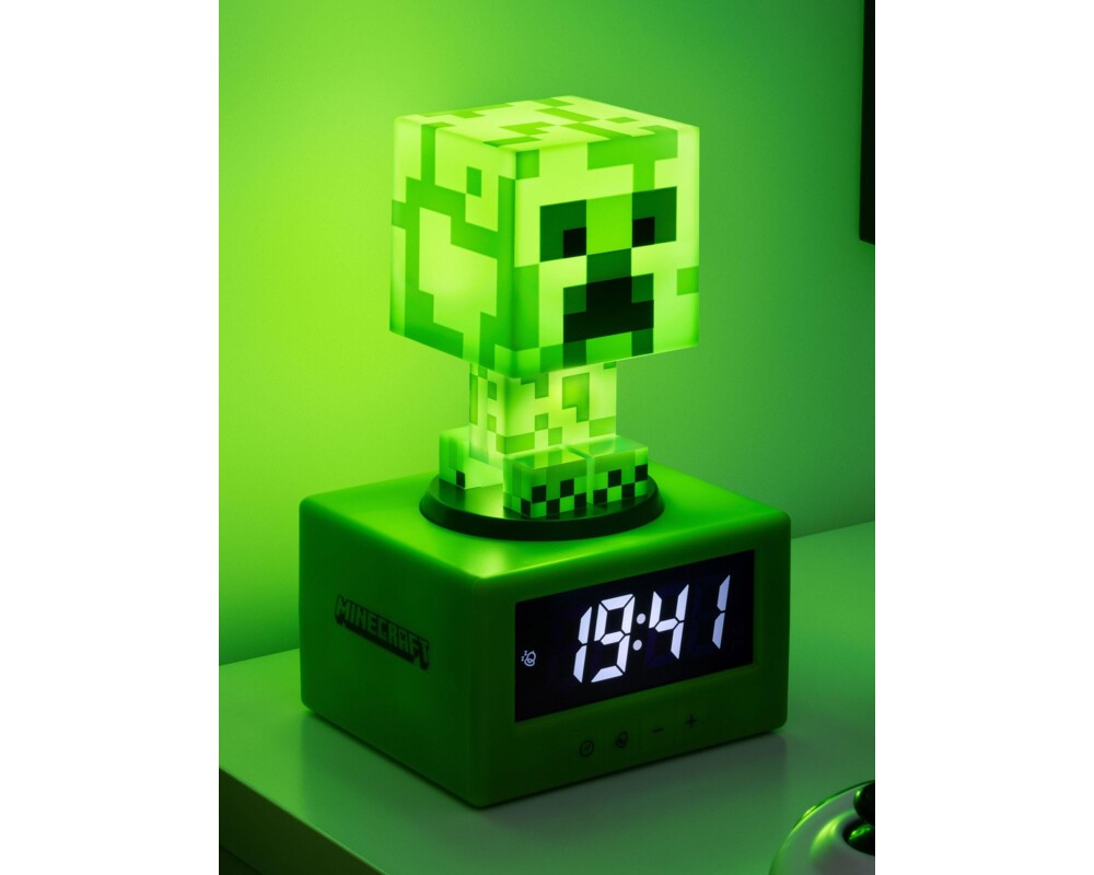 Аксесоар Часовник с аларма Paladone: Minecraft - Creeper Icon Alarm Clock, PP11369MCFV3 4